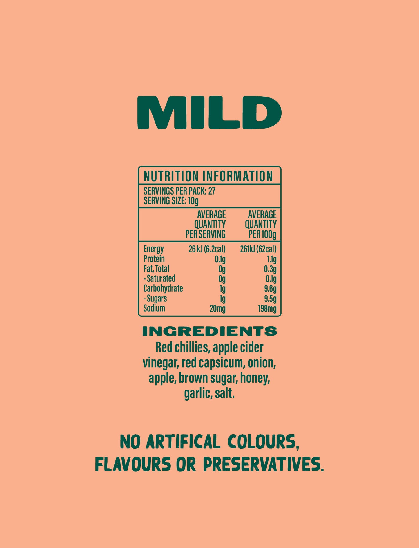 Cub's Chilli Sauce - Mild