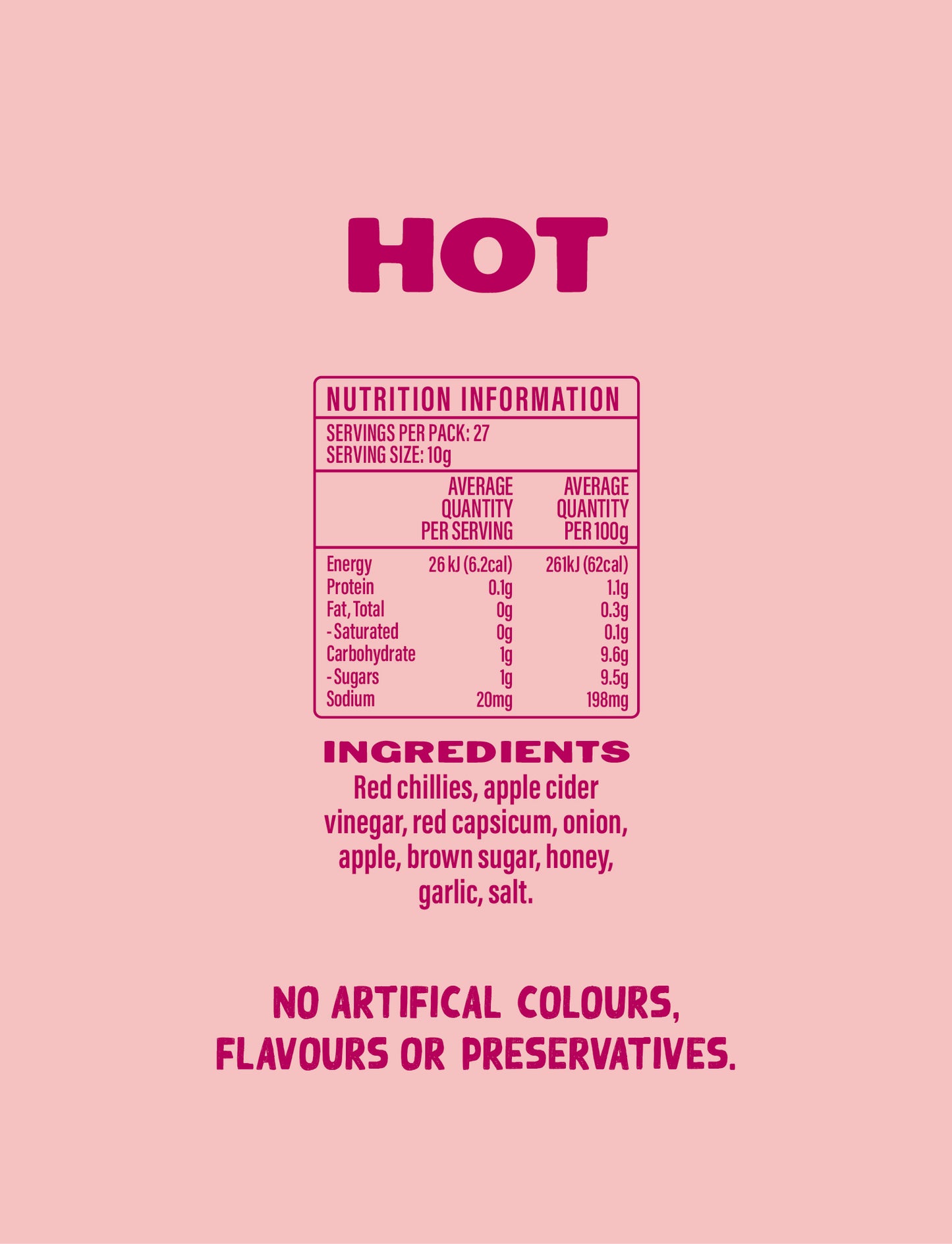 Cub's Chilli Sauce - Hot