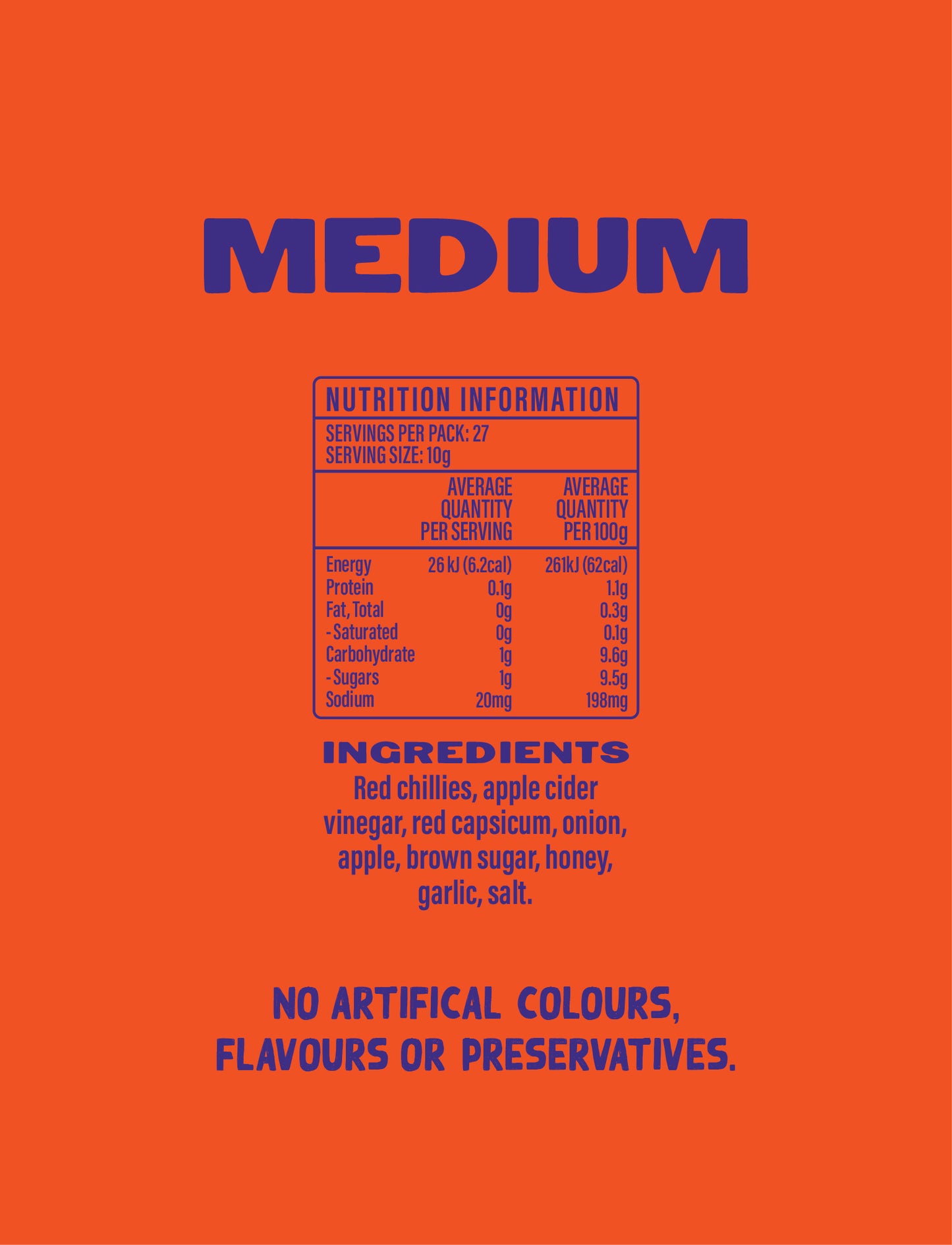 Cub's Chilli Sauce - Medium